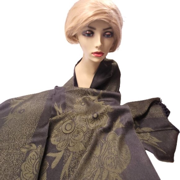 Dark Green Scarf Long Rectangular Soft and Comfy- NEW - Picture 2 of 8